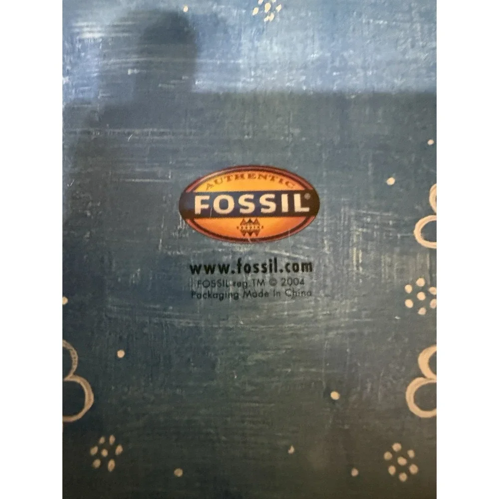 Vtg Fossil Kaleido‎ stainless steel wristwatch With Box Needs Battery